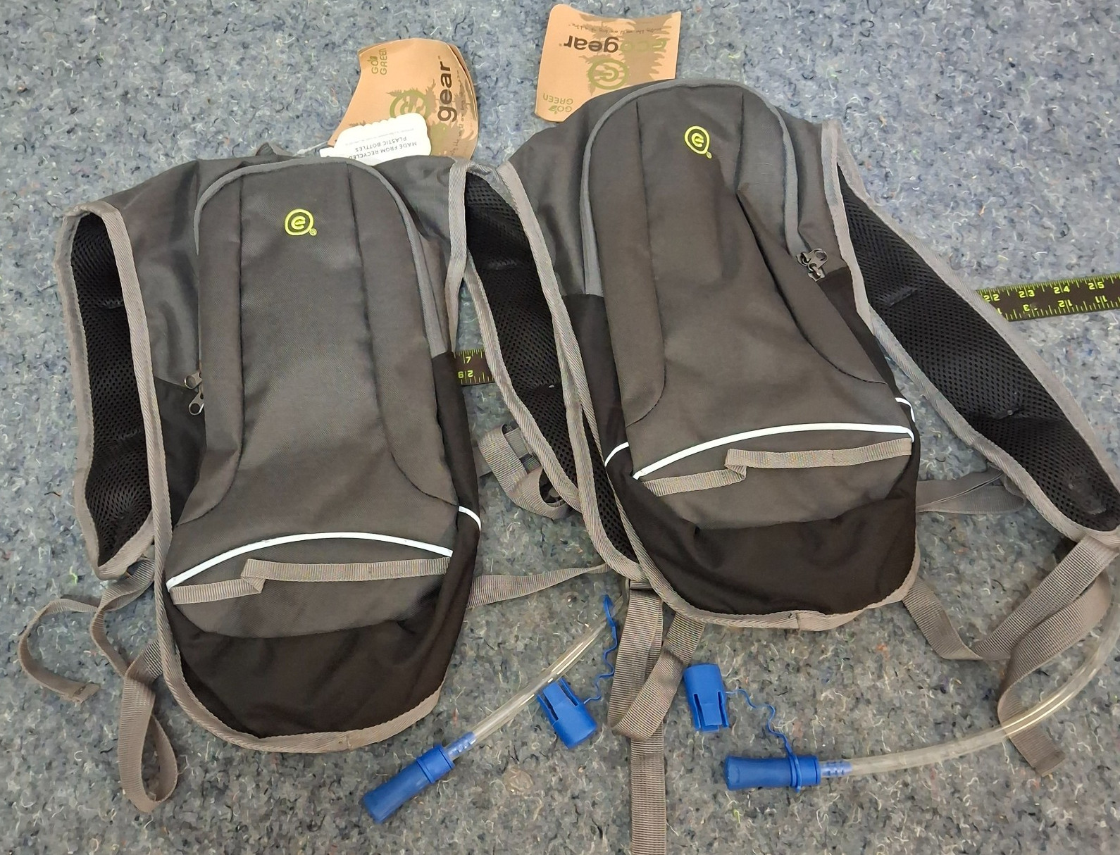 Eco Gear Minnow Hydration Backpack 2-Pack Lot 1.5L BG-3999 Charcoal *READ*