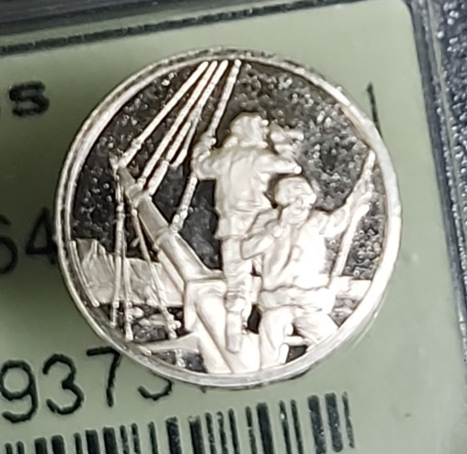 FRANKLIN MINT STERLING SILVER ROUND 1840 WILKES EXPEDITION/ANTARCTIC 1.73GR