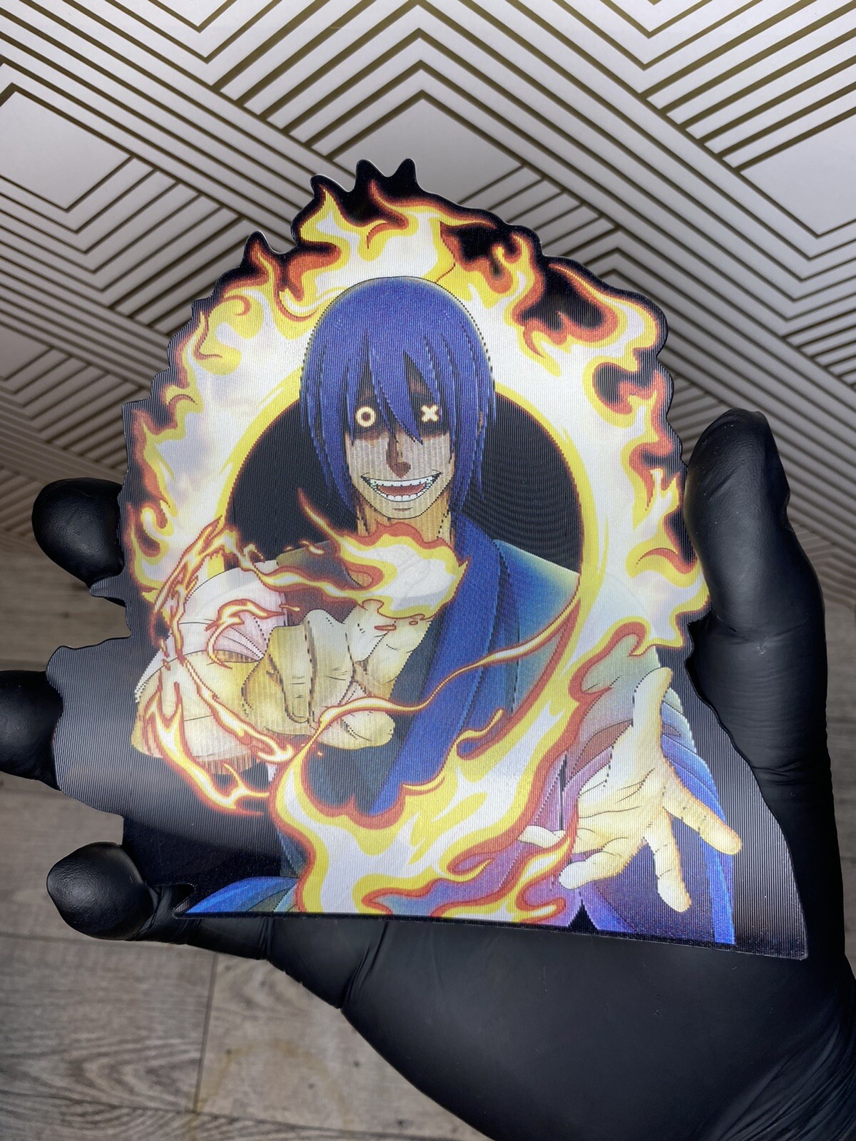 Fire Force Benimaru Shinmon 3D Lenticular Motion Car Sticker Decal Peeker