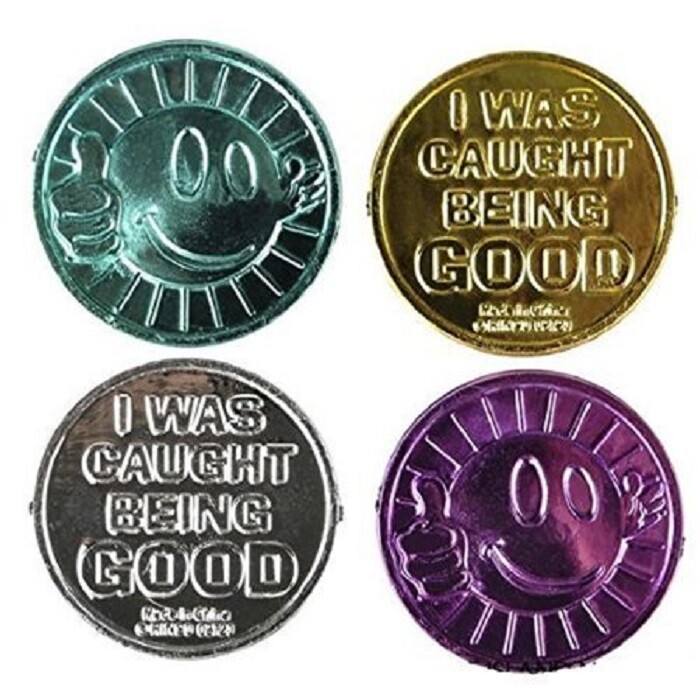 I was caught being good plastic coins (144 per order)