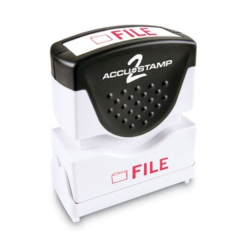 ACCUSTAMP2 Pre-Inked Shutter Stamp, Red, FILE,.63 x 0.5