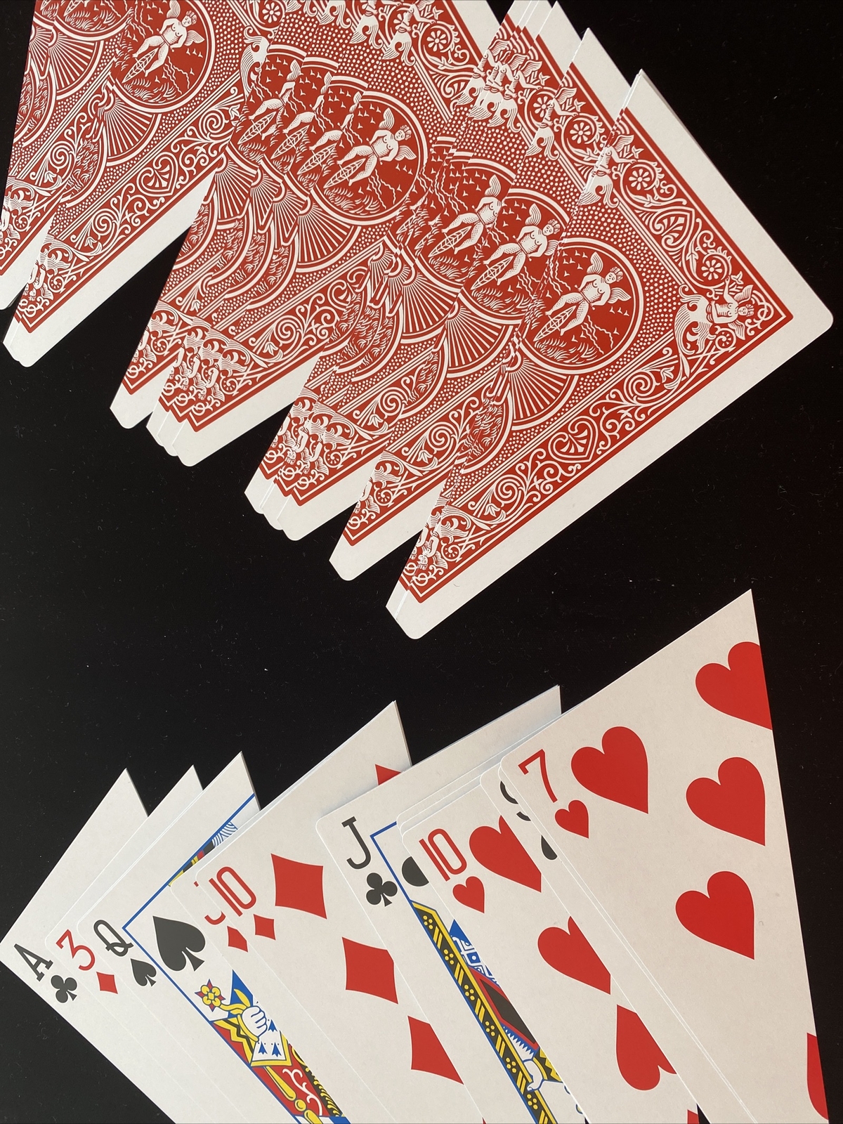 Jumbo Split Magic Card Trick Bicycle Deck - Mentalism Diagonal Cut - Big Box
