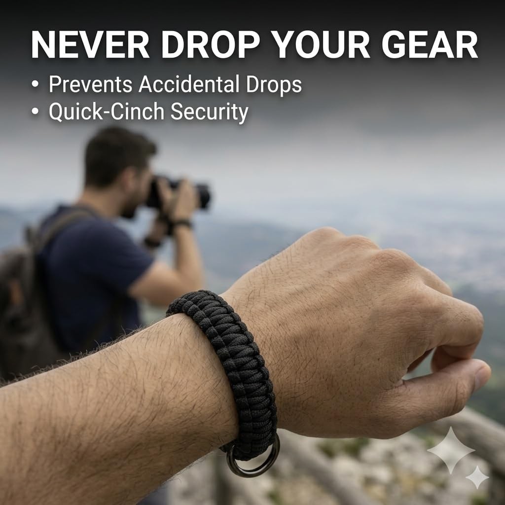 HAOQUOOU Camera Wrist Strap for Mirrorless Cameras, Quick Release 1, Black
