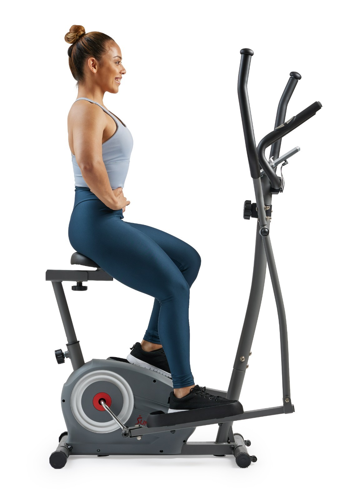 Compact Elliptical and Bike Exercise Machine Dual Mode Adjustable Resistance