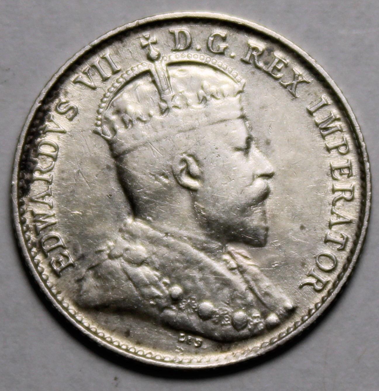 Canada 1907 Silver 5 Cents, Nice Grade, King Edward VII (C725)