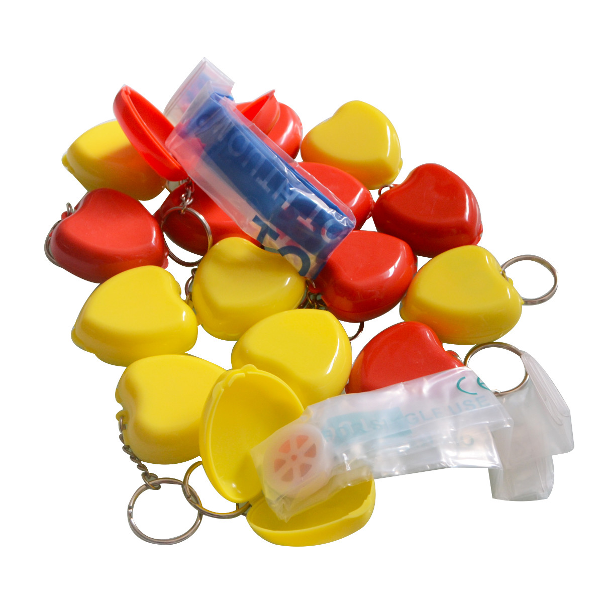 1 pcs  Keychian CPR Barrier Mouth To Mouth Rescue Face Shields On way valve