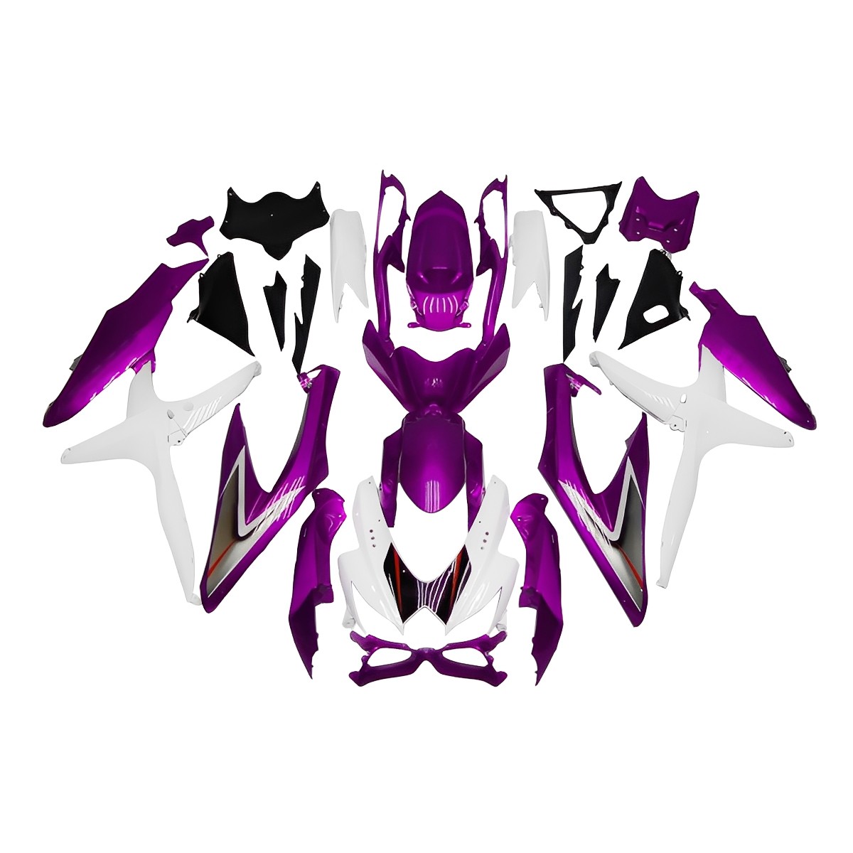 Purple White Fairings Kit for 2008-2010 Suzuki GSXR600 GSXR750 K8 09 10 Bodywork