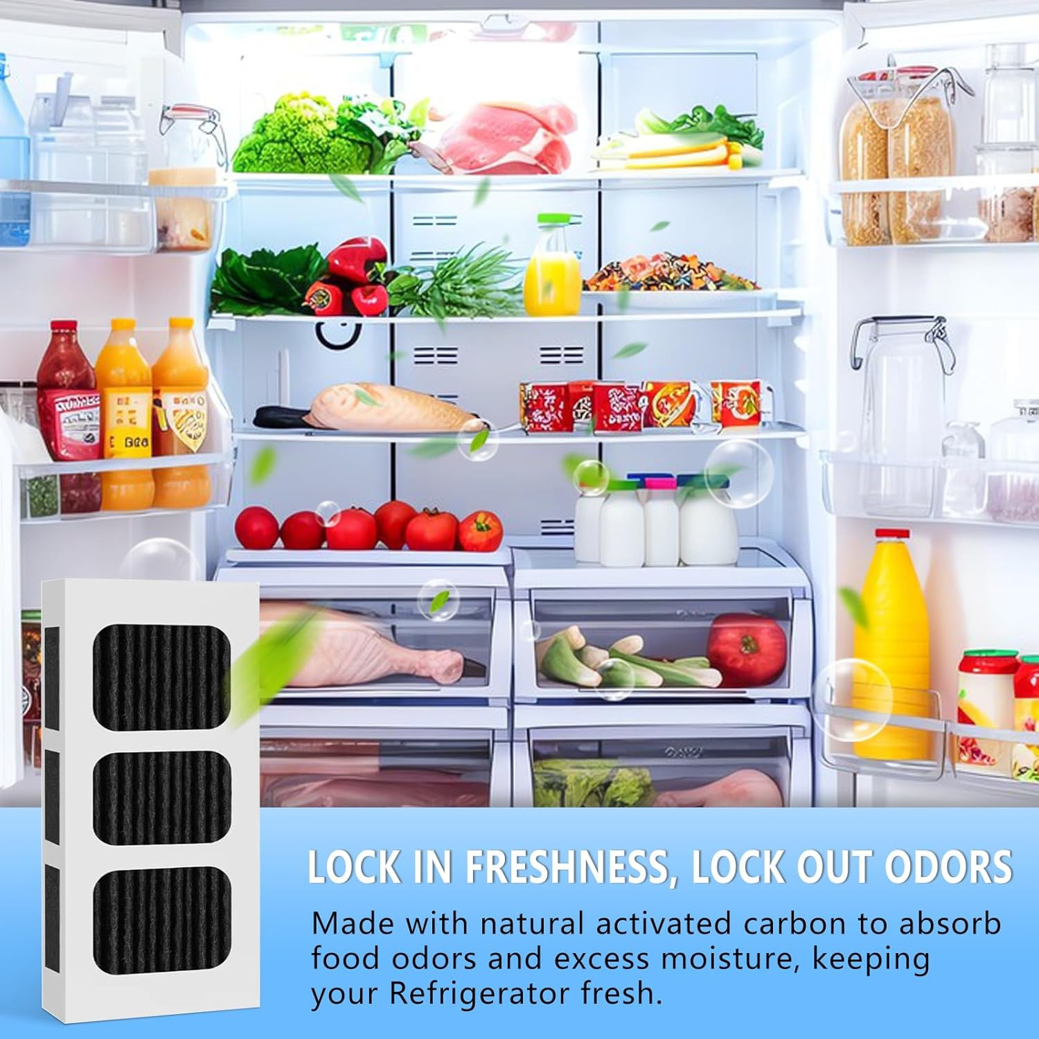 6 PACK Refrigerator Air Filter Replacement, Carbon Activated Filter for Paultra2