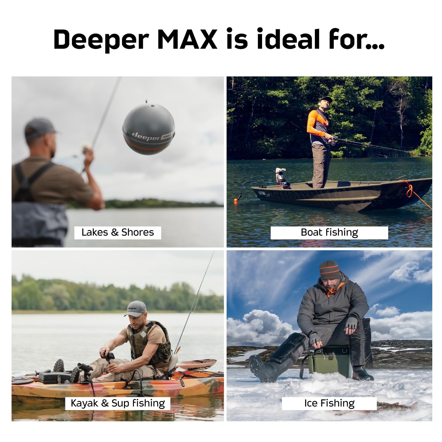 Deeper MAX Castable GPS Fish Finder– Portable Chirp Sonar Depth and Fish