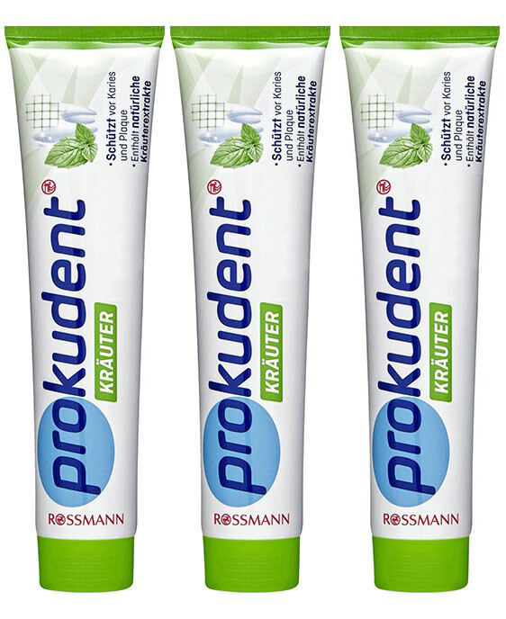 3 PROKUDENT HERBAL Daily German Toothpaste Against Caries & Plaque 125ml 4.2oz