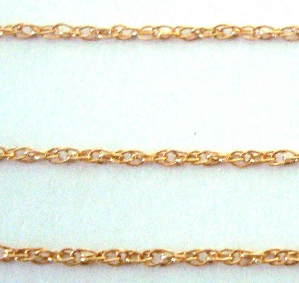 5ft 14k Yellow Gold Filled ROPE Chain loose by foot 1mm made in USA gch40