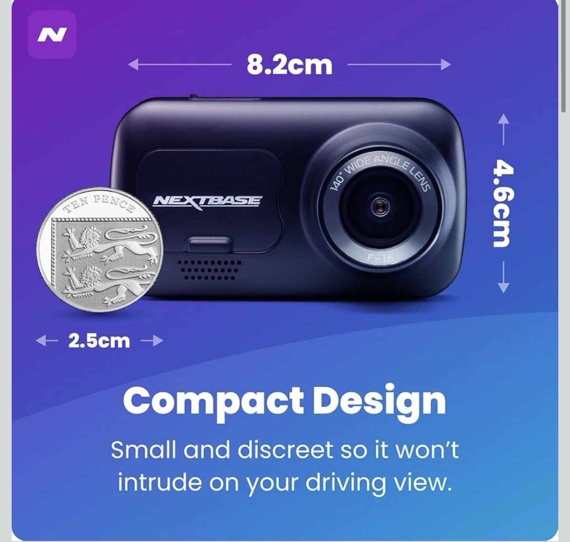 Nextbase 222 Dash Cam 2.5" HD 1080p Wireless Car BRAND NEW FACTORY SEALED