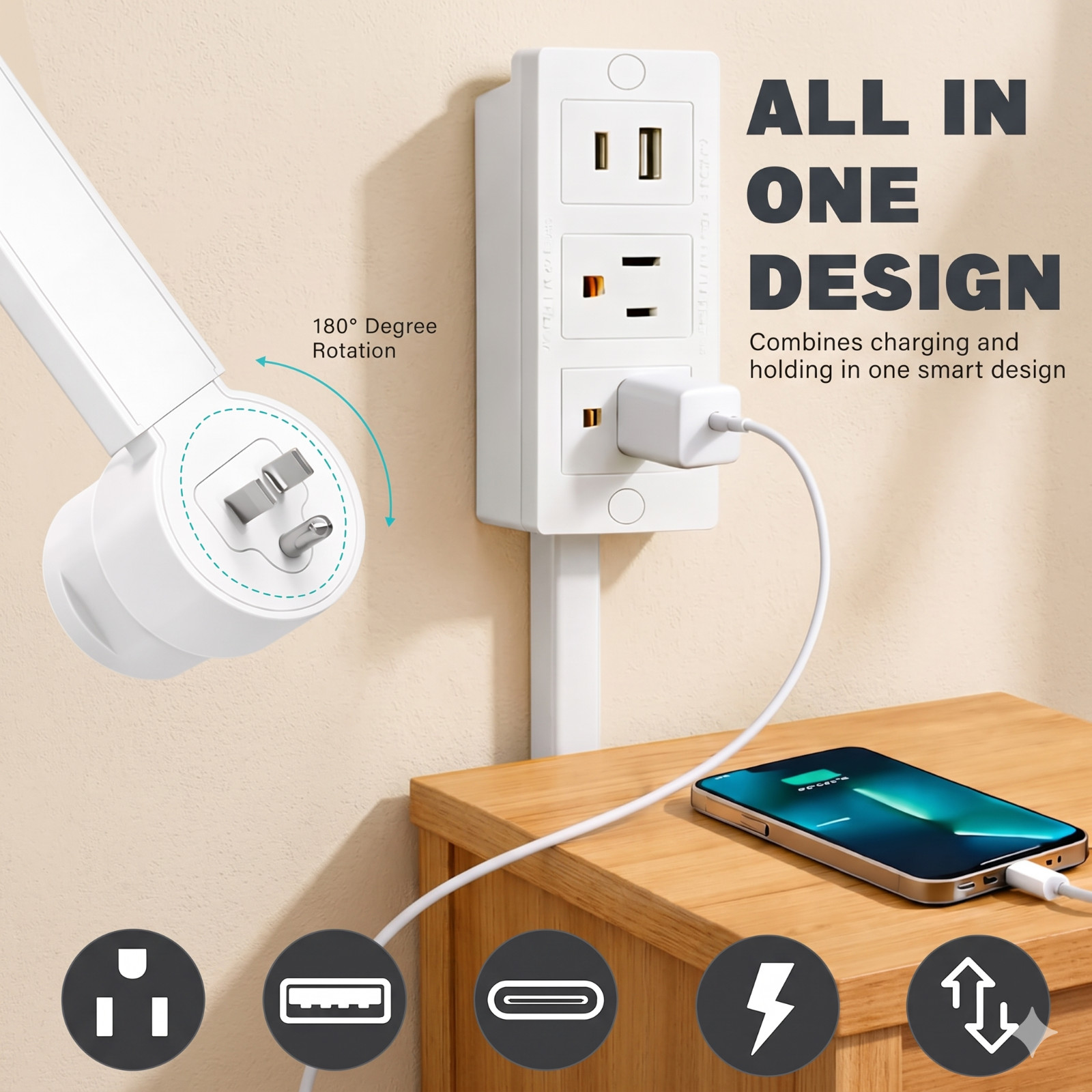 Electrical Outlet Extender Stick – Extendable Wall Outlet Extension for Hard