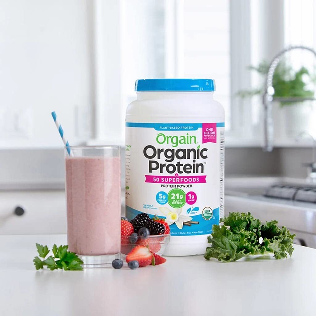 Orgain Organic Plant Based Protein Powder, Vegan, Non-GMO, Gluten Free, 1 Count,