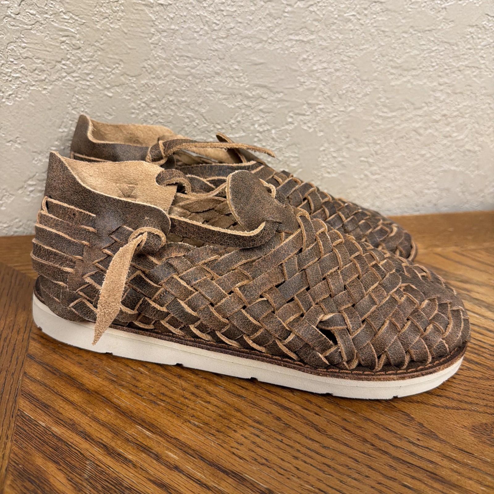 NEW Brand X Huaraches Brown Woven Leather Flats Sandals BOOTS Women’s 8 Hippie