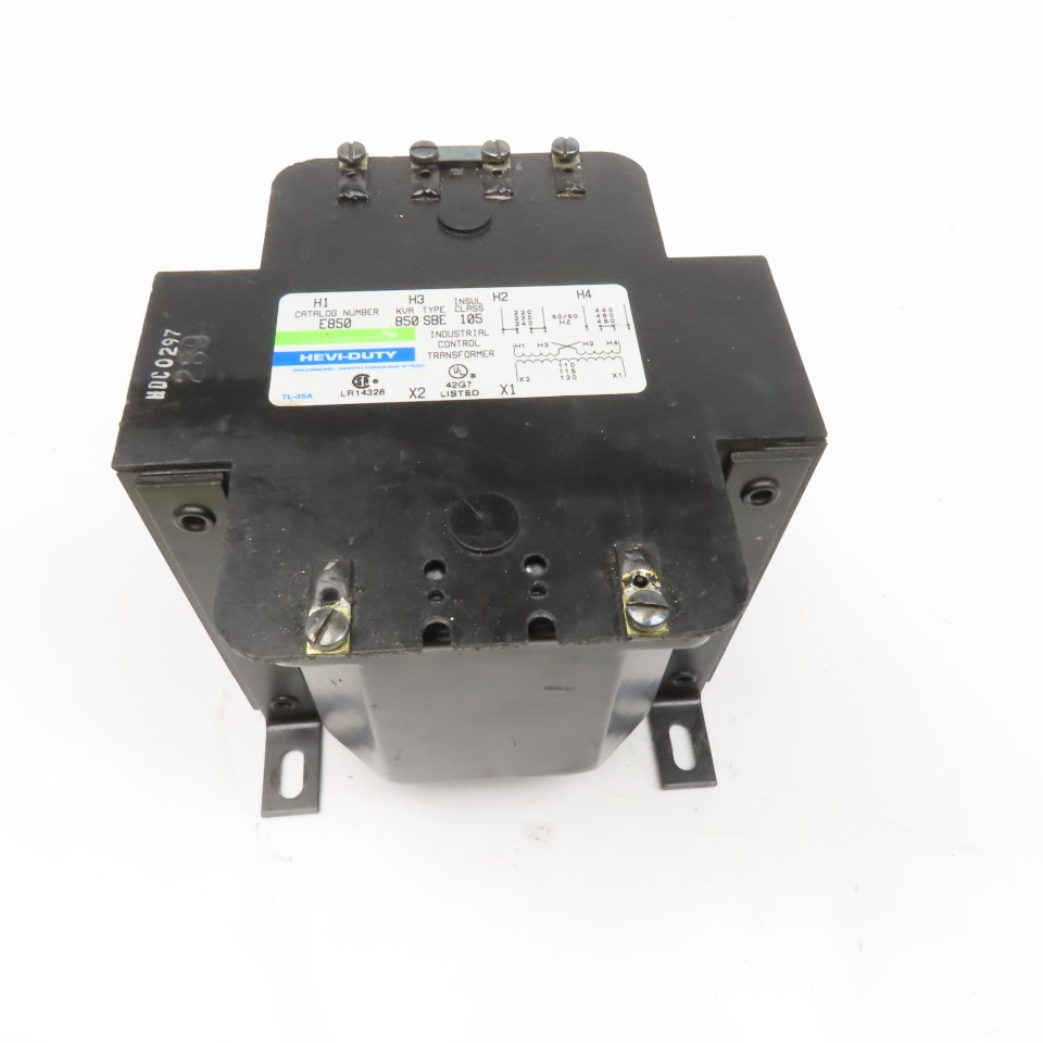 Hevi Duty E850 220-480V Pri 50/60Hz .850kVa 110-120V Sec Type SBE Transformer