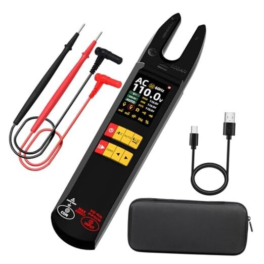BSIDE DC AC Clamp Meter, Open-Jaw 600A with Smart, TRMS Color LCD U5