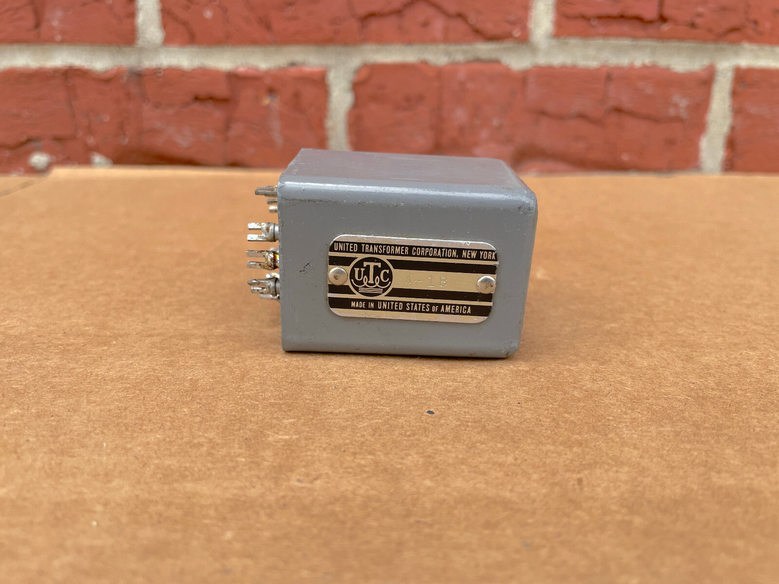 UTC A-18 Transformer Audio Rare Vintage United Transformer Corp A18 gray plate