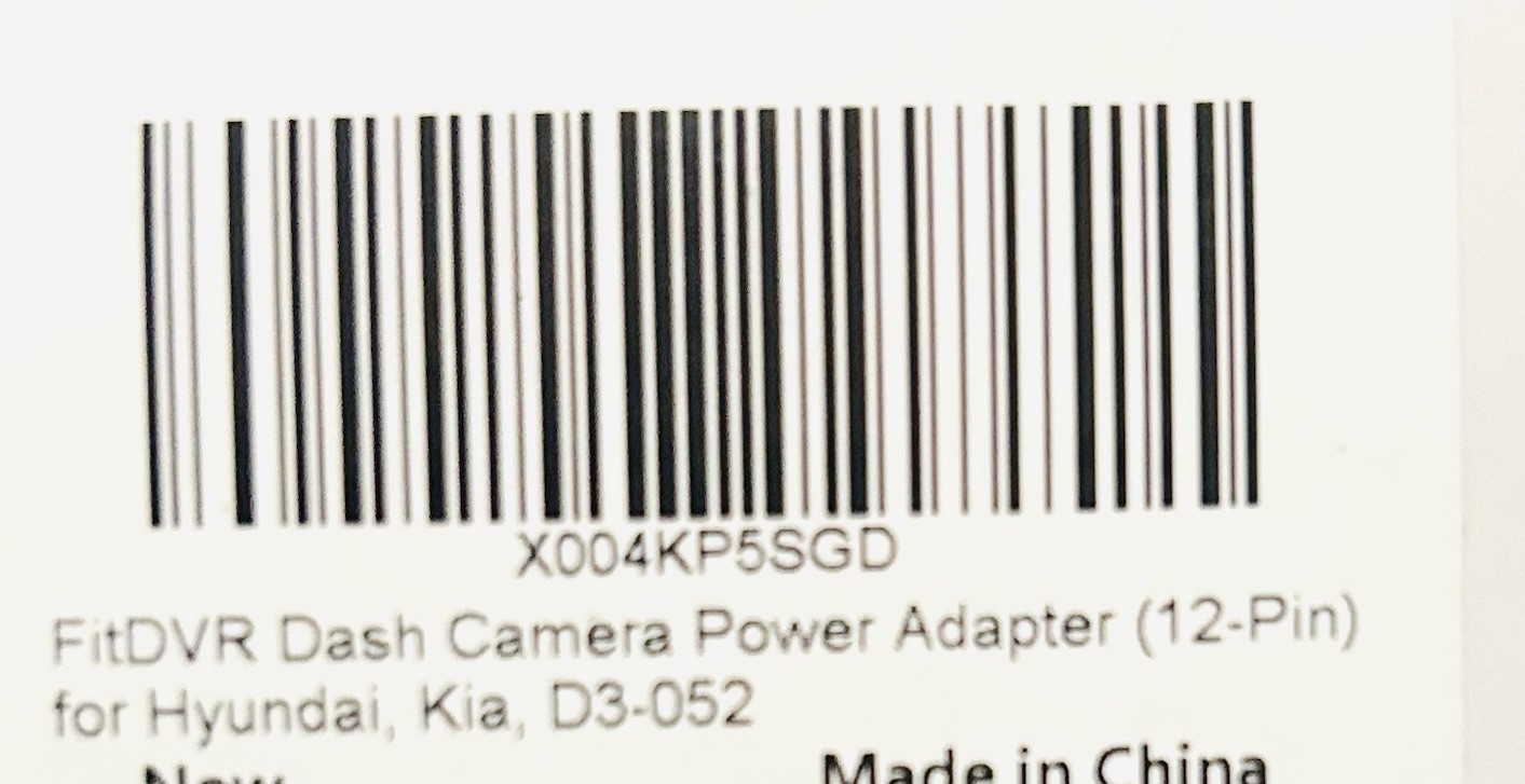 FitDVR Model : D3 (Dash Cam Power Adapter with Cables) New Other