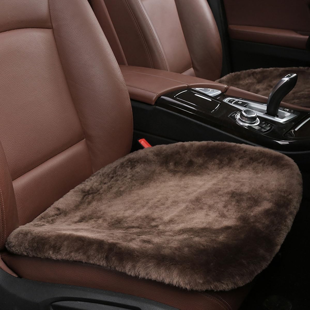 Car Seat Cushion, Soft Comfort Winter Driver Seat Cover, Fluffy  Color: Coffee
