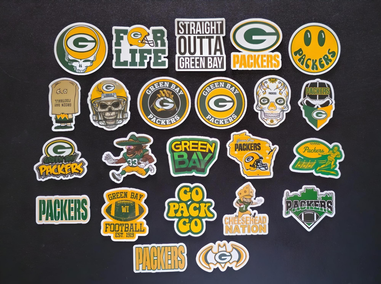 Football Inspired Stickers Go Pack Go Cheesehead Green Bay Packers Vinyl Decals