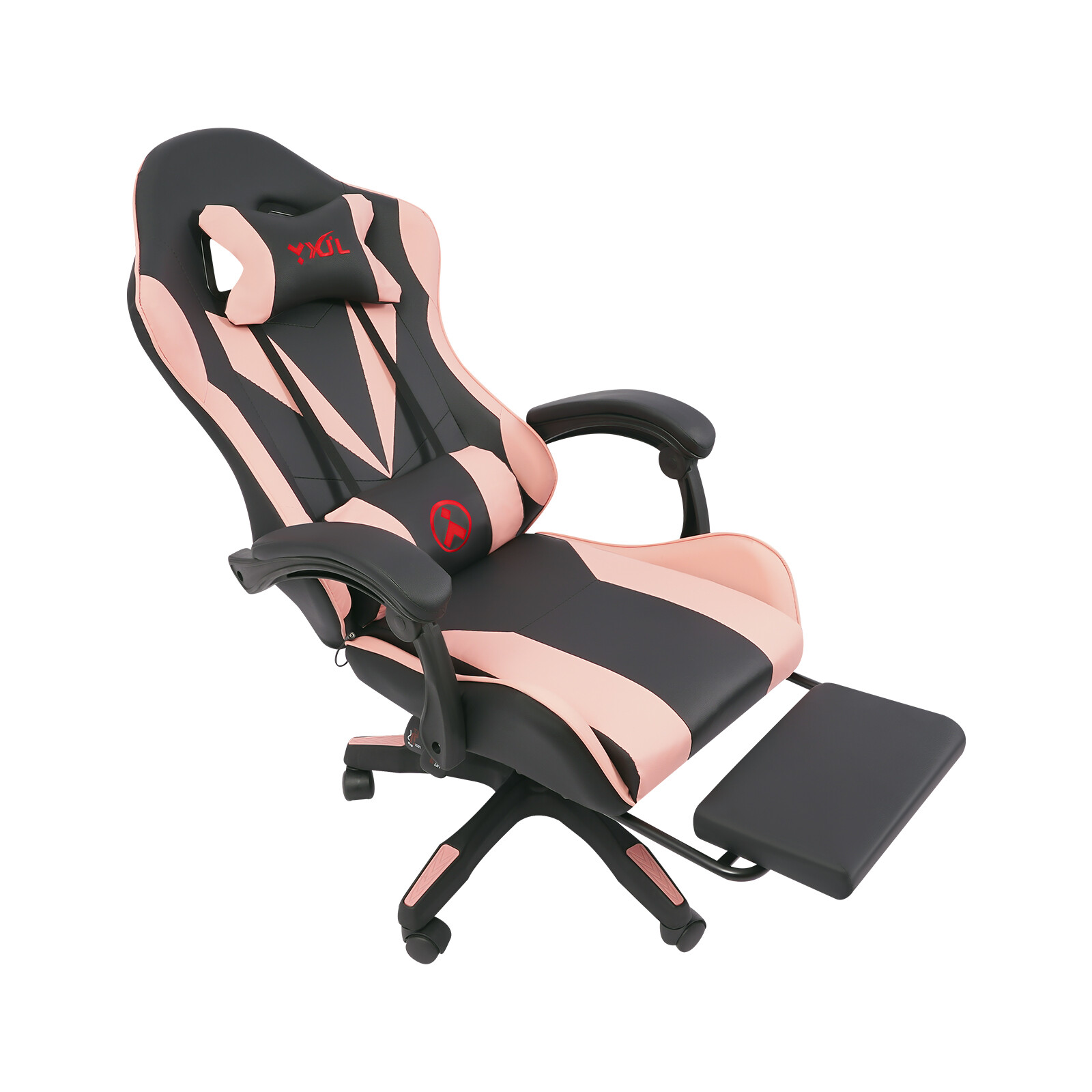 Pink Gaming Chair Adjustable Swivel Task Chair Ergonomic Computer Chair w/ Wheel