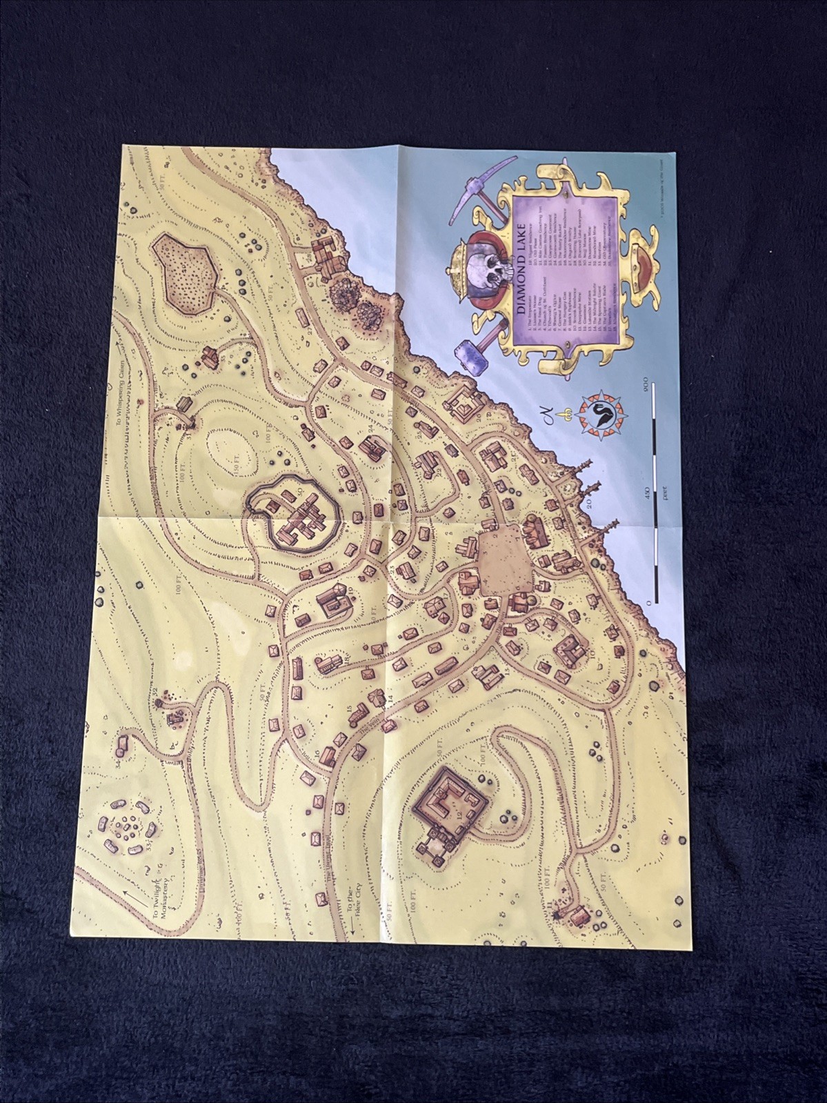 Diamond Lake 2005 Wizards Of The Coast RPG Map 21" X 15"