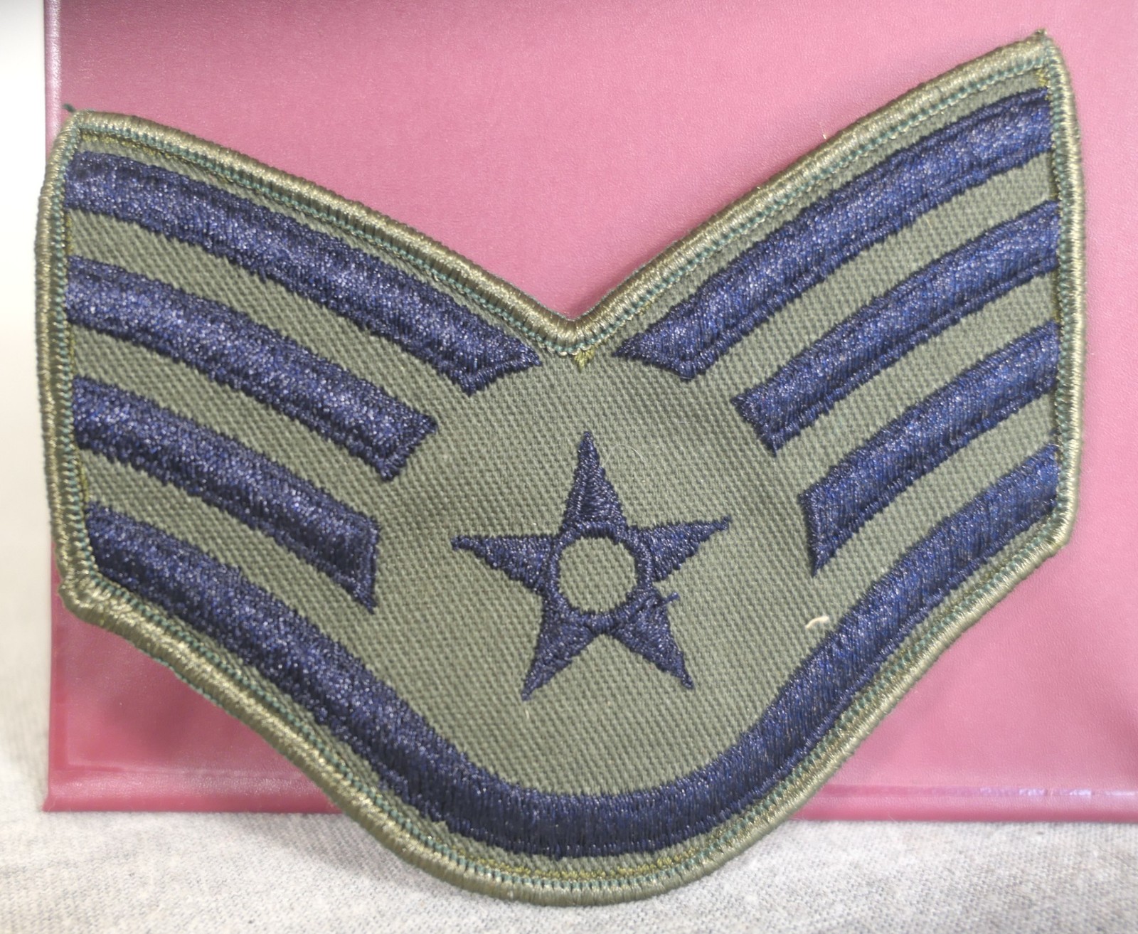NEW Blue Green USA Air Force Military E-5 Staff Sergeant Chevron Insignia Patch
