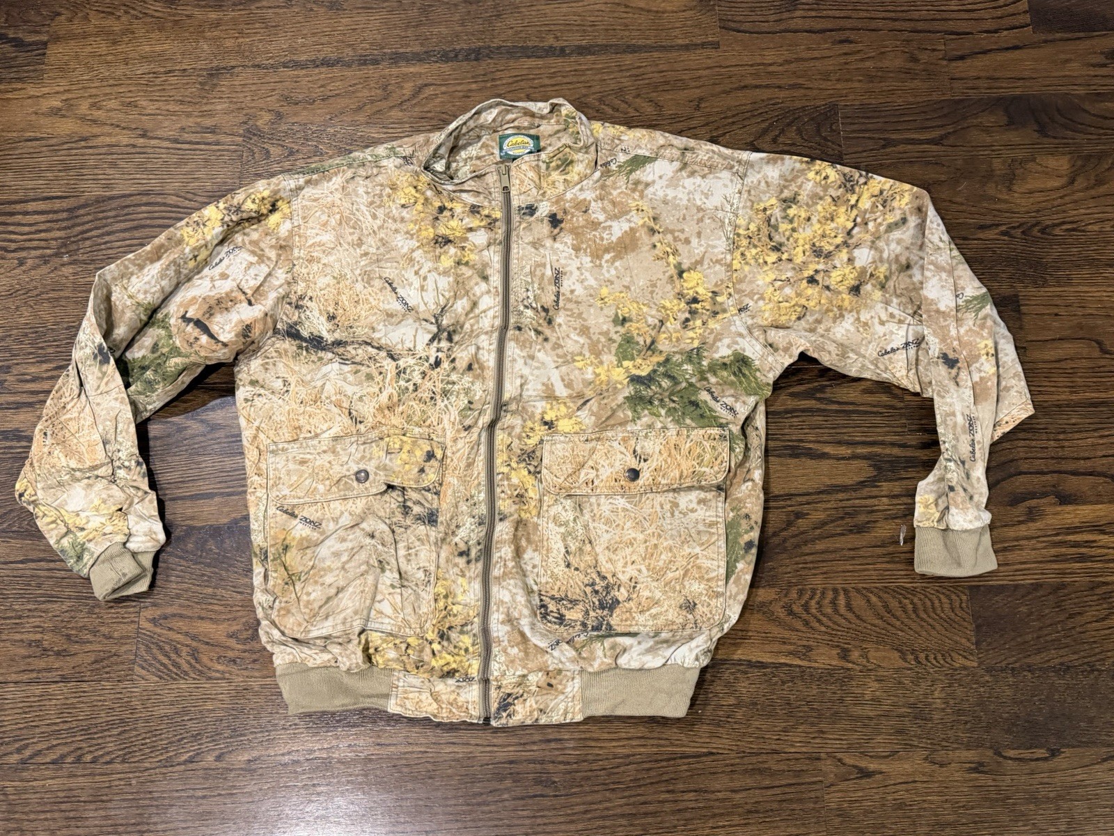 CABELAS Men' Mossy Oak Camo Bomber Full Zip Hunting Jacket Large Tall Bomber
