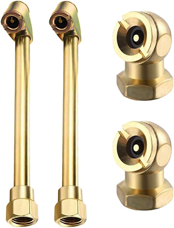 4 Pcs Portable Brass Air Chuck Set,  2-In-1 Heavy Duty 1/4''Fnpt Dual Hea