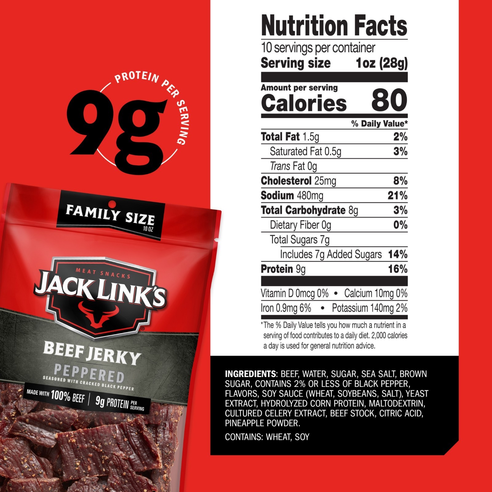(4 Pack) Jack Link’s Peppered Beef Jerky 10oz Bag...(wa)