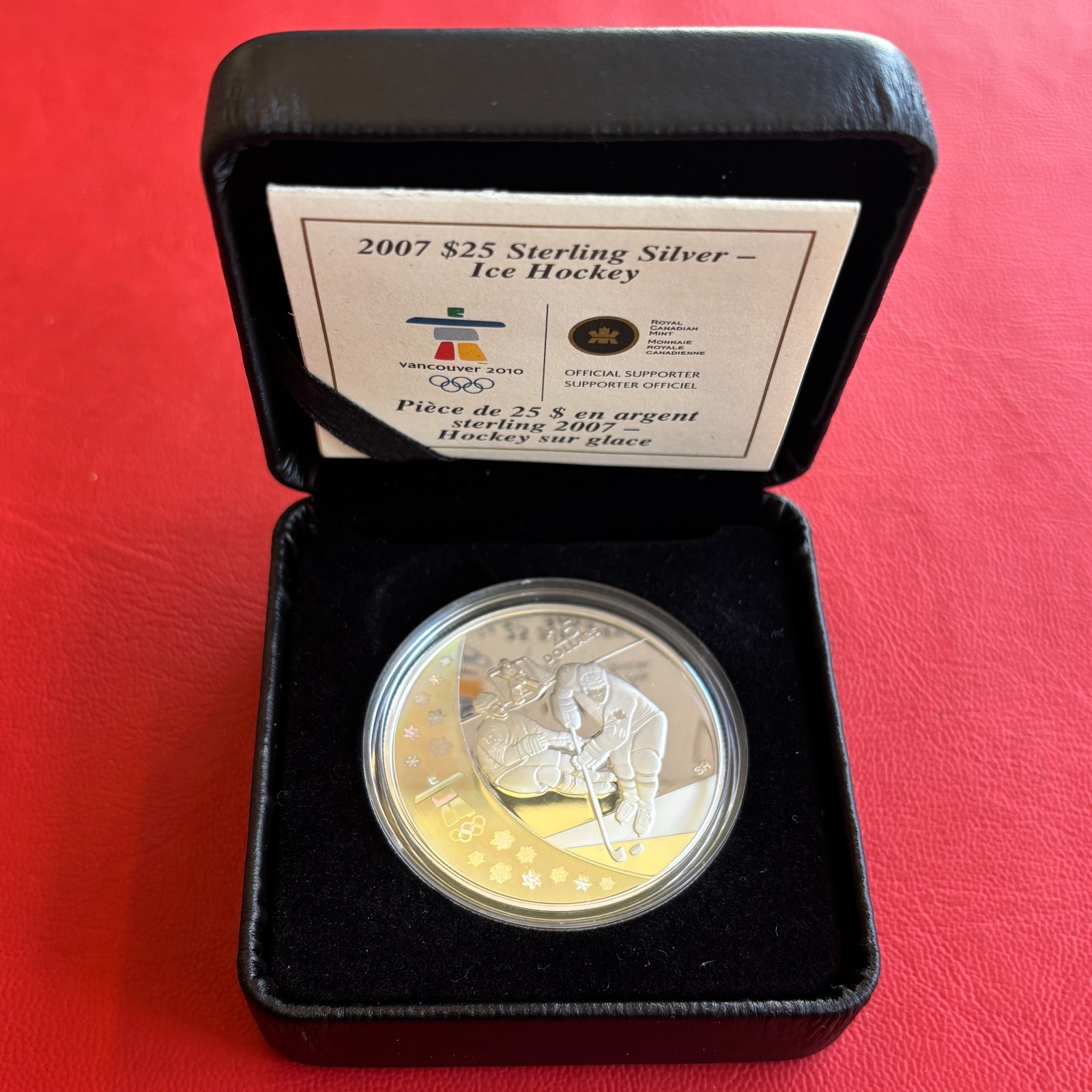 25 Dollar Canada 2007 Proof Winter Olympics Vancouver Hockey Silver