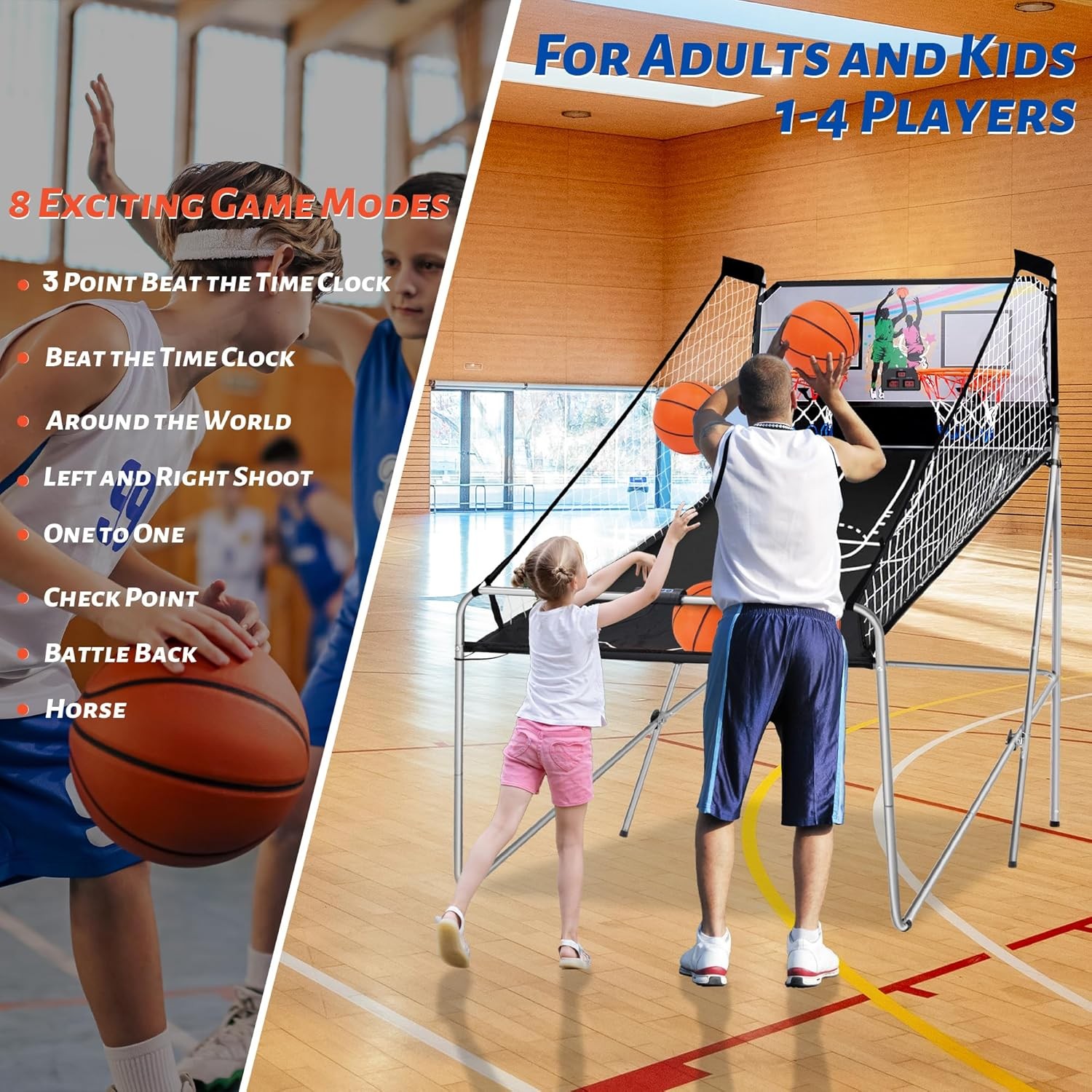 Electronic Basketball Game 2 Player Double