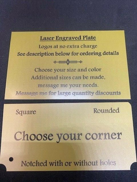 Engraved Plate-Choose your color &  size-Logos no extra charge