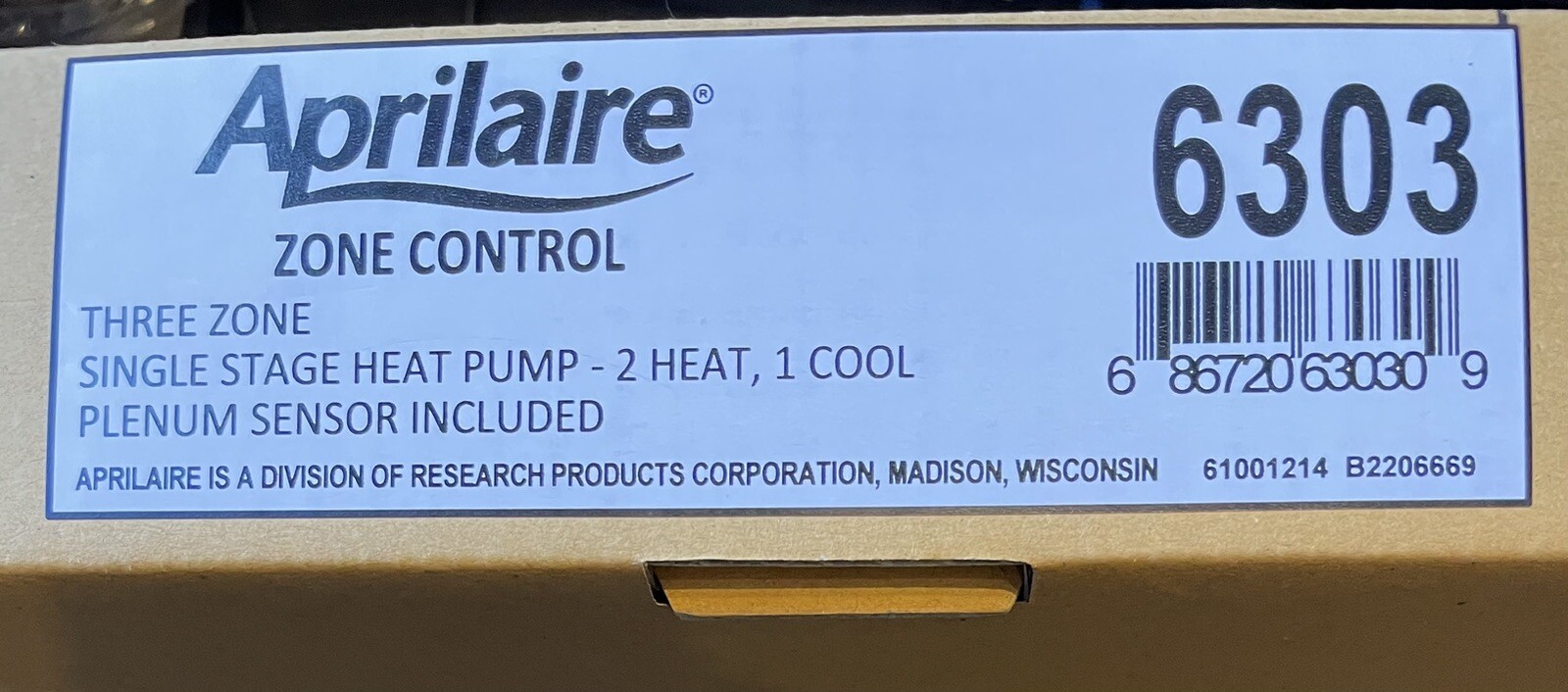 Aprilaire 6303 Single-Stage 2 or 3-Zone Heat Pump Zone Control Panel