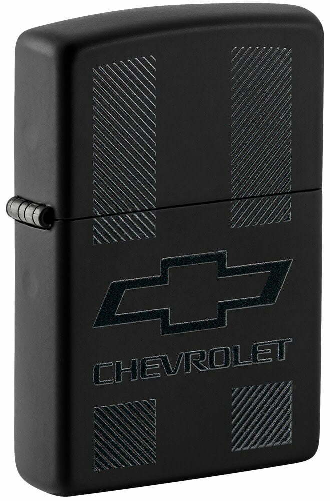 Zippo Windproof Chevrolet Lighter, Black on Black, 49759, New In Box