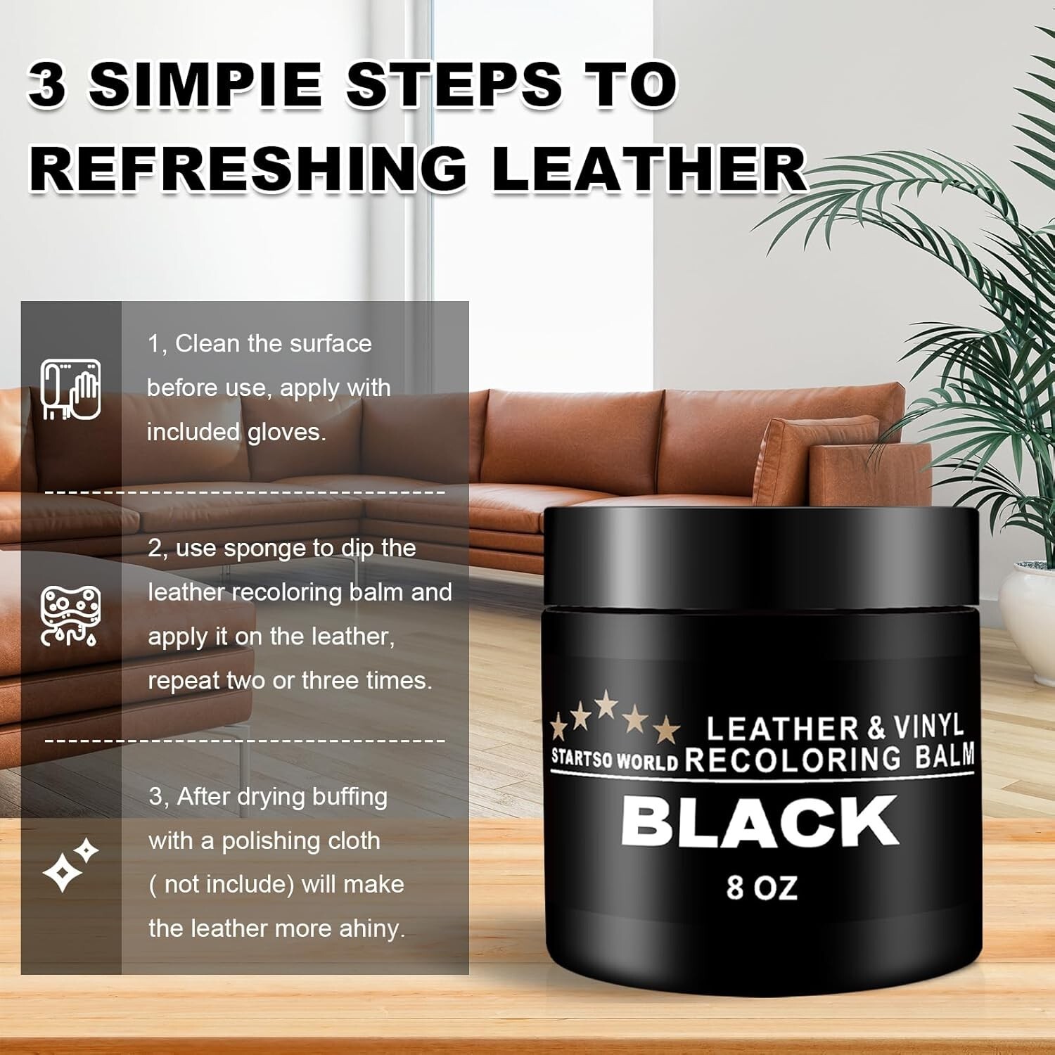 Leather Color Restorer & Scratch Remover for Couches - Versatile & Long-lasting