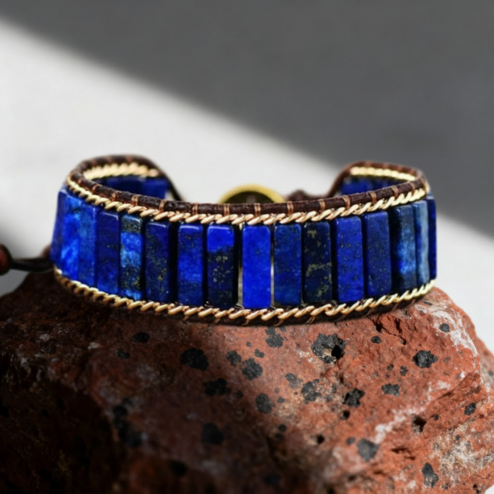 Natural Lapis Lazuli Tube Bead Bracelet Healing Protection Braided Bracelet Gift
