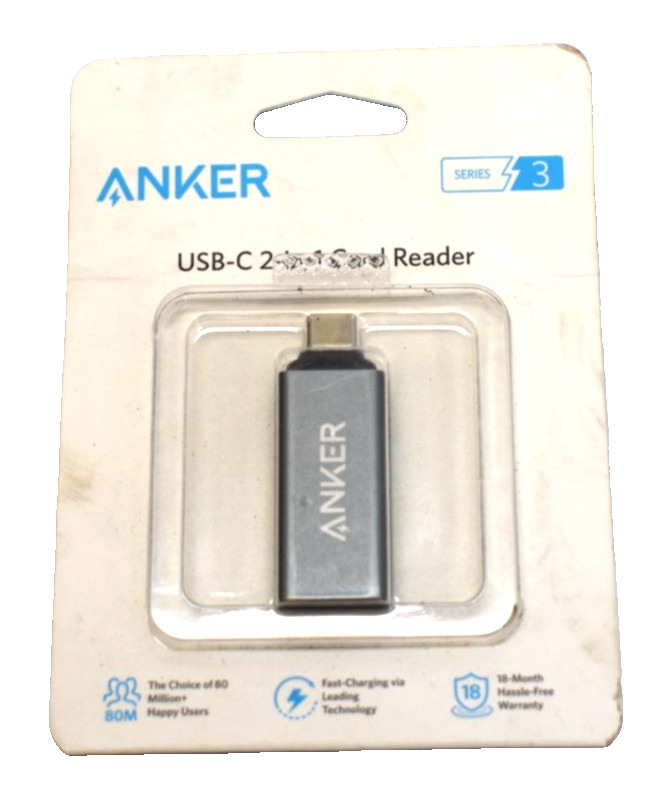 Anker 2-in-1 Memory Card Reader USB-C to SD/Micro SD or SDXC SDGC MMC UHS-I
