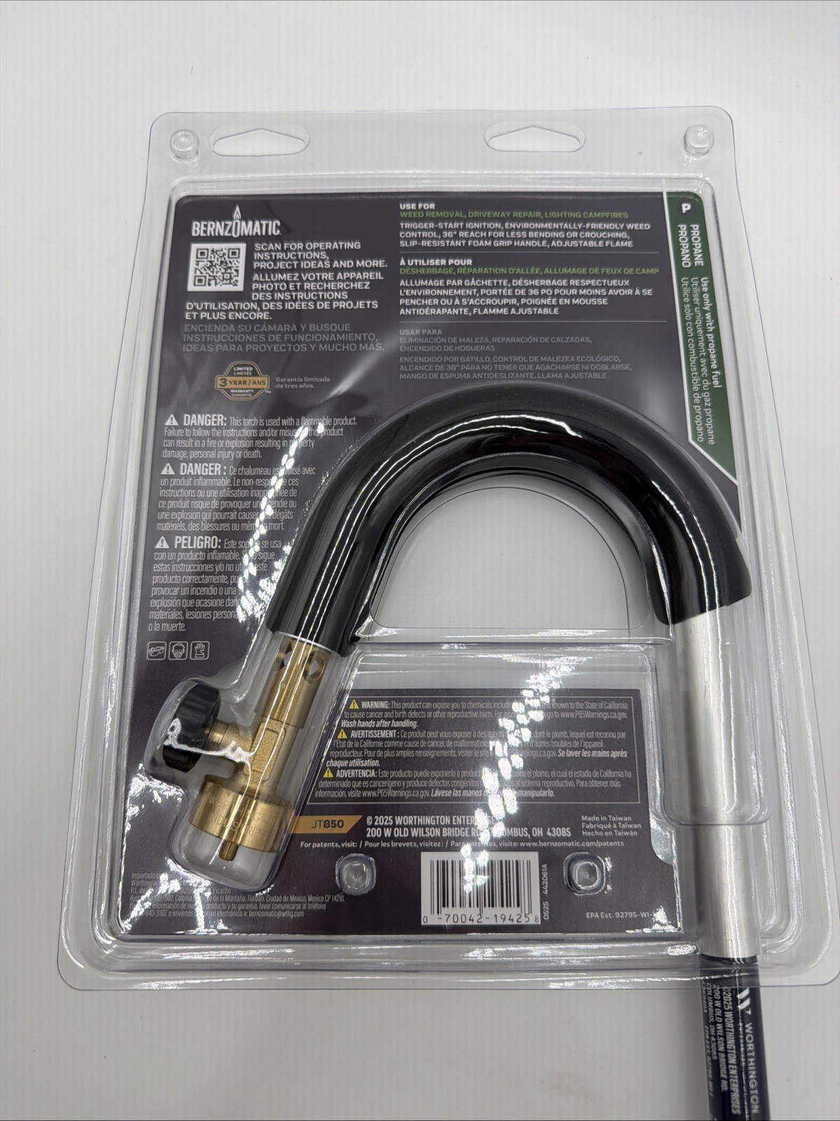 BernzOmatic JT850 Self-Lighting Outdoor Torch - Quantity 1