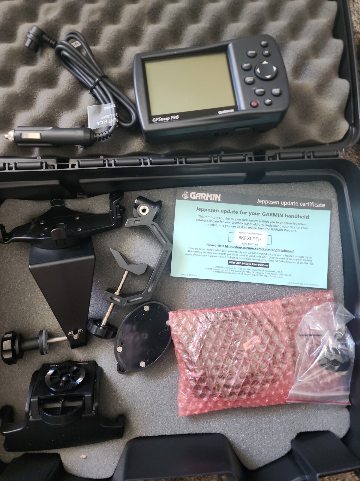 Garmin GPSMAP 196 Portable Aviation GPS Unit Case With Accessories