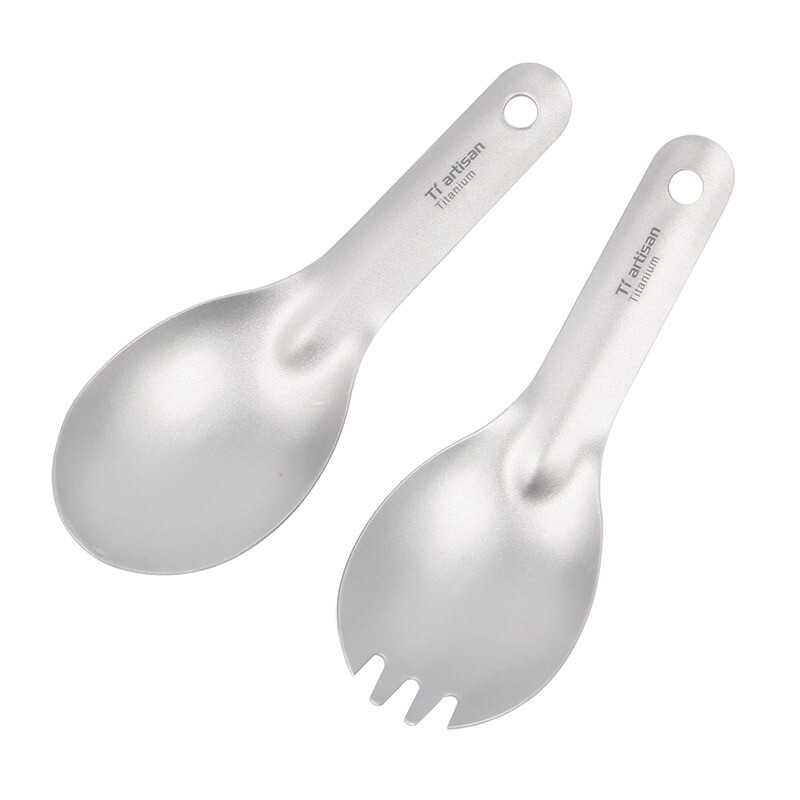 Titanium Spoon Spork Portable Ultralight Short Handle Camping Outdoor Tableware