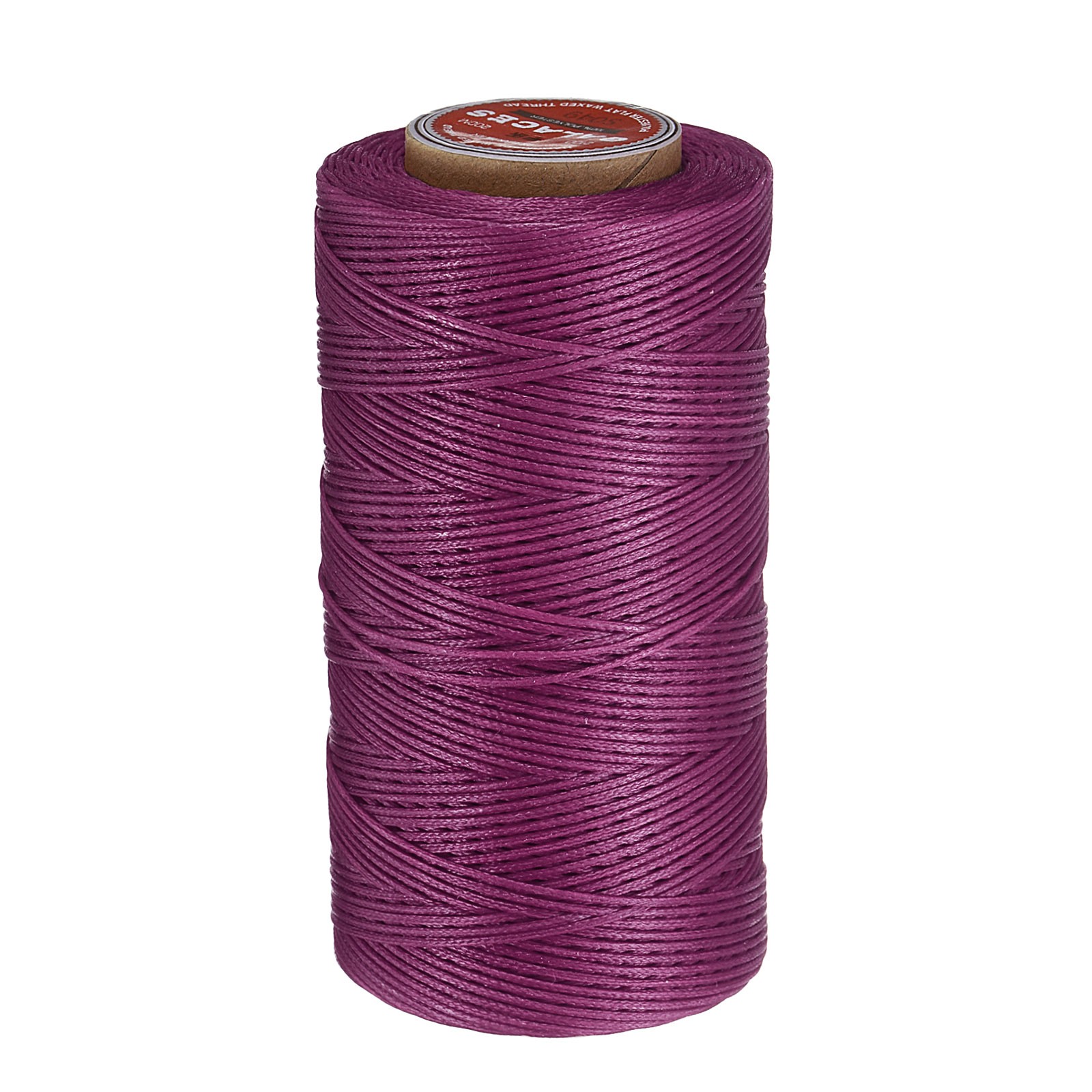 Flat Waxed Thread for Leather Sewing, 219 Yards / 200m, 210D, Fuchsia