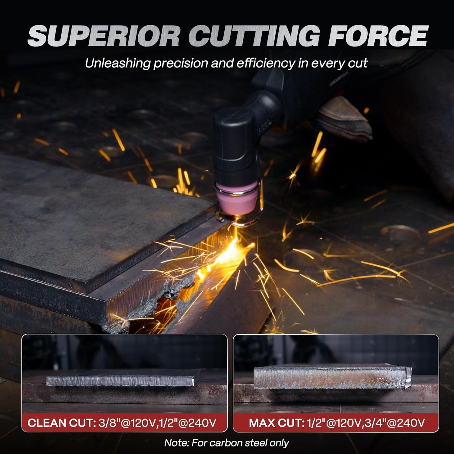 ARCCAPTAIN 55A Plasma Cutter, Non-Touch Pilot Arc High-Frequency Plasma Cutting