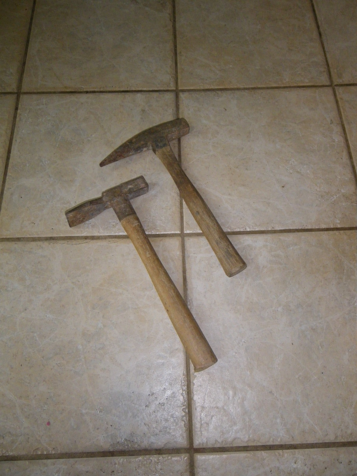 2 Vintage Rock Hammers Geology Archeology Prospecting Mason Stanley & GBO Patina