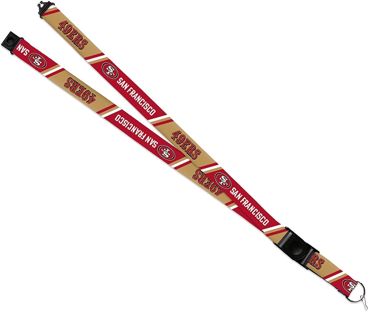 San Francisco 49ers Lanyard Keychain Double Sided Breakaway Safety Design Adult