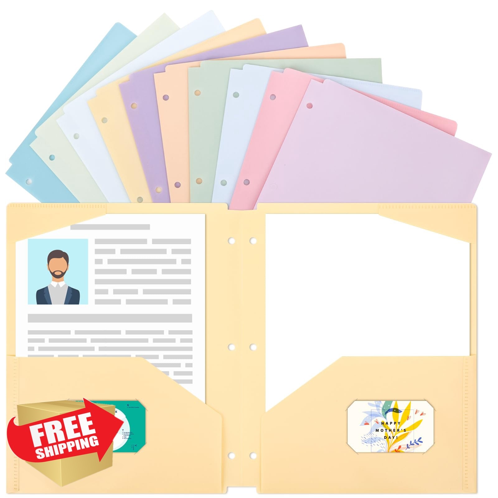 EOOUT Pastel Folders 10pcs