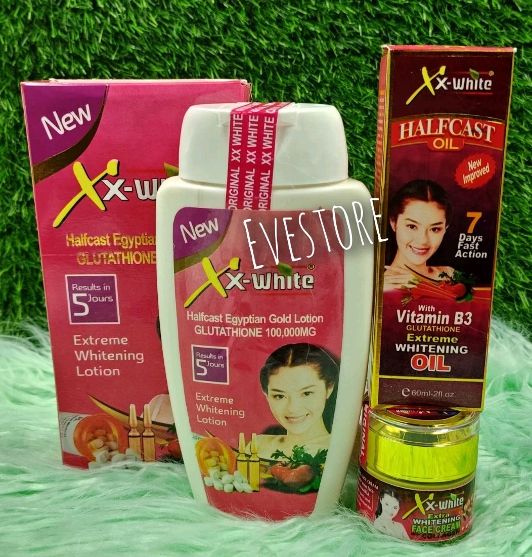 3pcs. XX-WHITE HC Egyptian GOLD body Lotion, Serum  & Face Cream. 5 Days Action