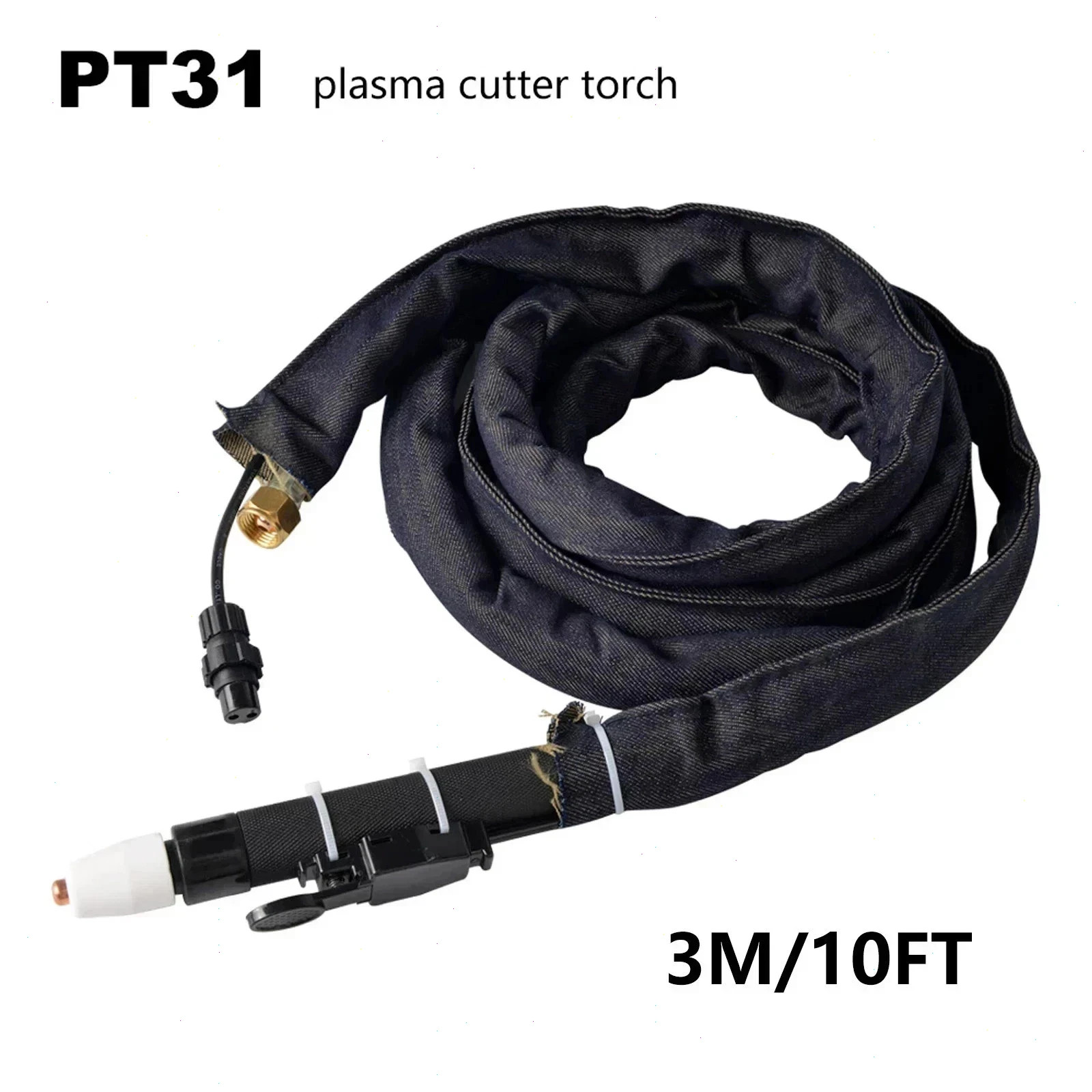 PT31 Plasma Cutting Torch Gun Black Straight 3M/10ft Fit CUT55/65 Precise Cuts