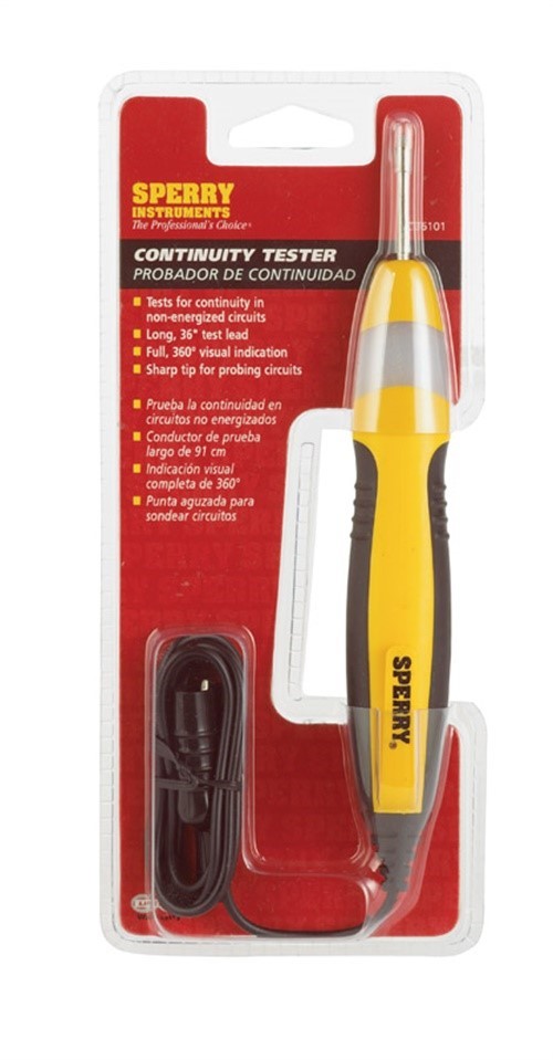 Sperry CT6101 Black/Yellow Durable Heavy Duty Continuity Tester 2 H x 4 W in.